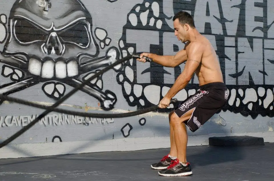 Nikolai using battle ropes