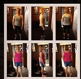 Larissa Pedell before and after the eight-week Xtreme Athlete transformation challenge